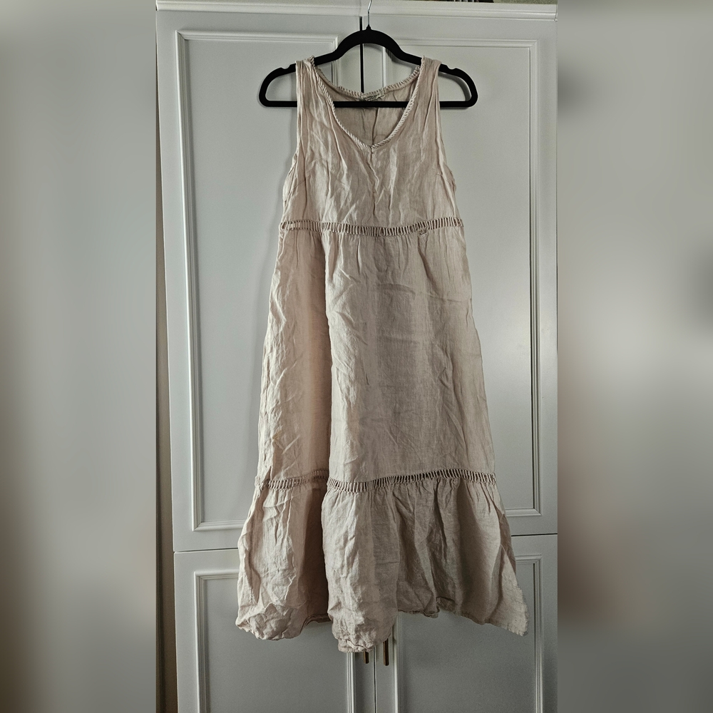 Valentina Cream Sleeveless Midi Dress